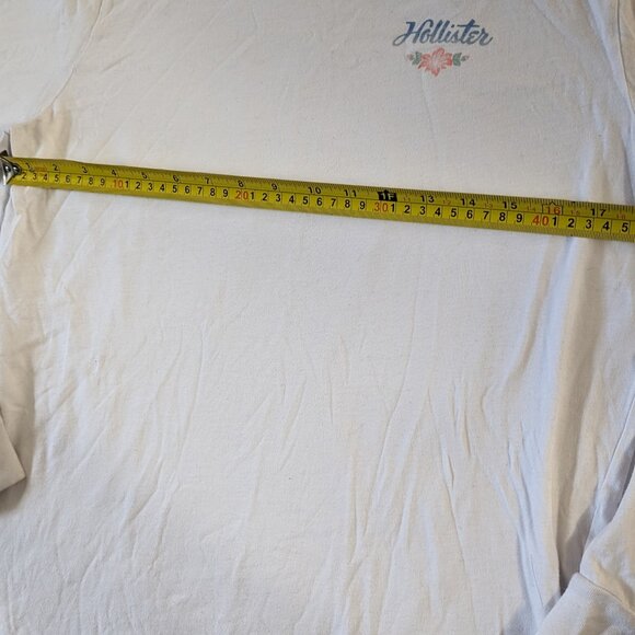 HOLLISTER CALIFORNIA WOMEN'S LONG SLEEVE PULL OVER SHIRT WHITE SIZE SMALL FLOWER - Picture 5 of 15